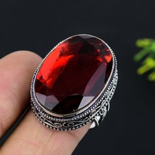 Natural Mozambique Garnet Gemstone 925 Sterling Silver Gift Ring Size 10 Gift H7