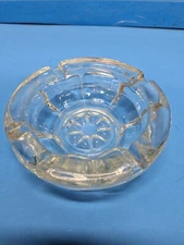 Vintage Crystal Ashtray Heavy Crystal Clear Cut Glass (C5)