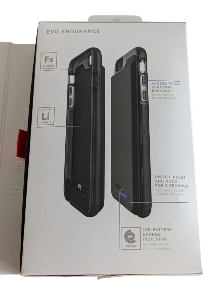 FUNDA BATERÍA TECH21 EVO RESISTENCIA PARA IPHONE 6 6S 1800MAH T21-5024 Negro Ahumado Foto 3 de 4