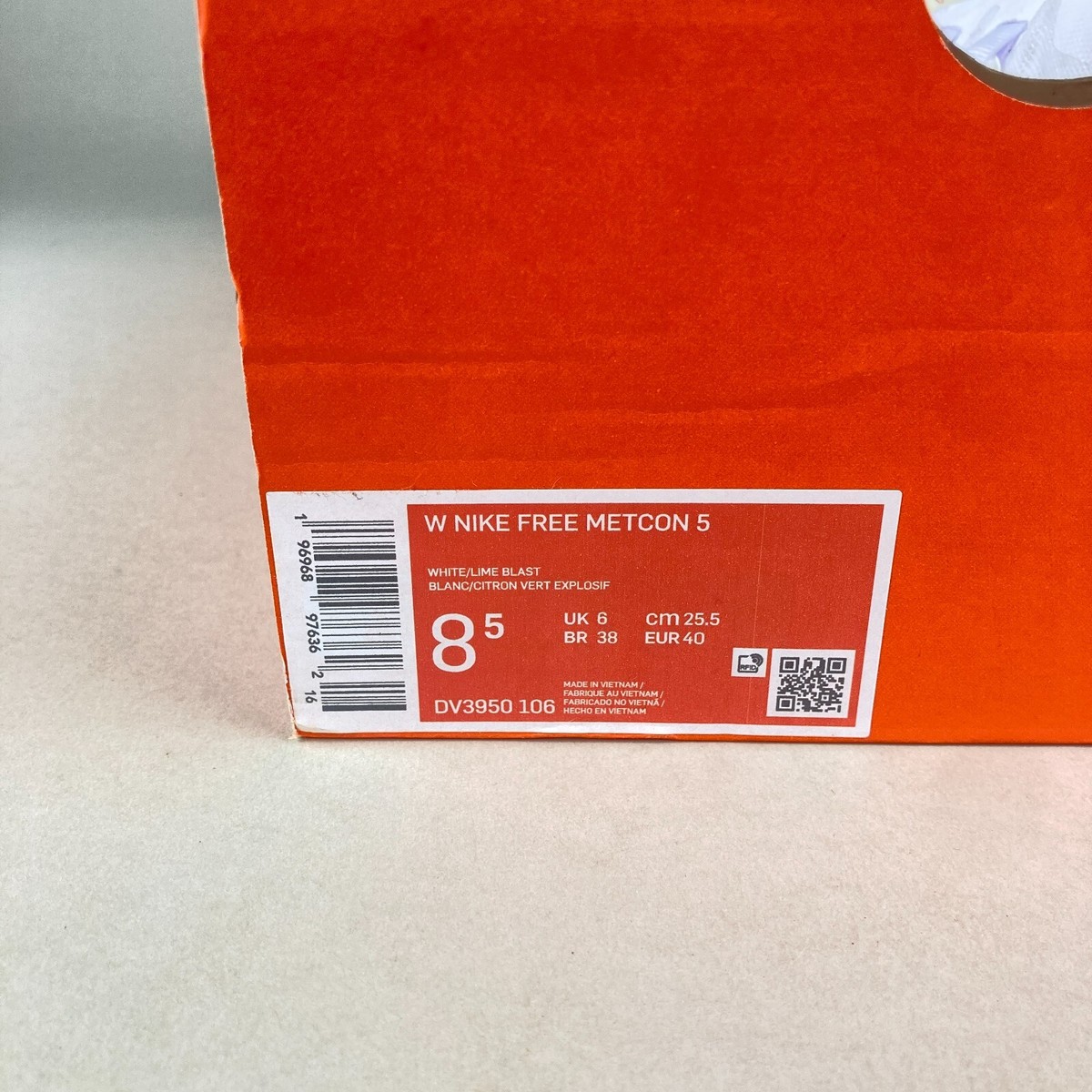 Nike Free Metcon 5 White Yellow DV3950-106 Women's Size 8.5