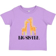 Inktastic Big Sister Announcement Girls Giraffe Toddler T-Shirt Sis Siblings Kid