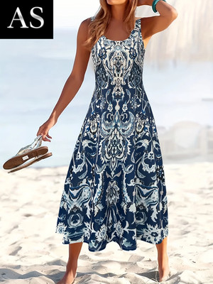 Neue Freizeitkleider Für Damen, Neue Mode Im Urlaubsstil, Blumenmuster, Damenkle