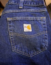 Carhartt FR Jeans Mens 40X32 Blue Denim FRB100 Relaxed Fit Flame Resistant CAT2