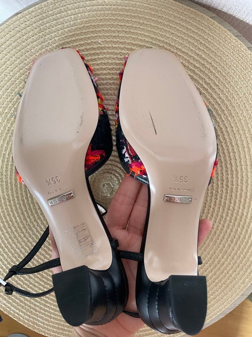 Gucci Mules Sandals Multicolor Leather With Strap Size 35.5 US About5.5 Women thumbnail 7