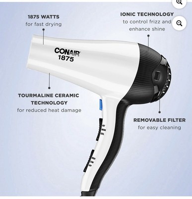 1875 Watt Smooth & Shine Dryer with 3Attachments