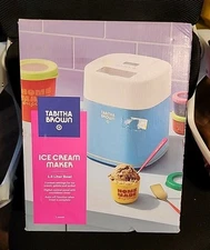 Tabitha Brown Ice Cream Maker 1.5qt Electric 3 Preset Light Blue Brand