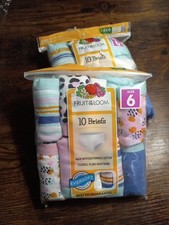 Fruit of the Loom Girls 10 Packs x2 Briefs Size 6 Tagless Eversoft New