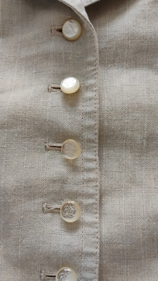 Blazer de Colección Ralph Lauren Crop Lino Chaqueta de Montar Polo Cottage RL Botones 6/8 Foto 4 de 4