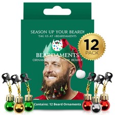 Beardaments Beard Ornaments for Men Colorful Christmas Baubles - Easy-Attach Fun