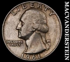 1961-D Washington Quarter- Silver- Scarce Better Date No Reserve #J1674