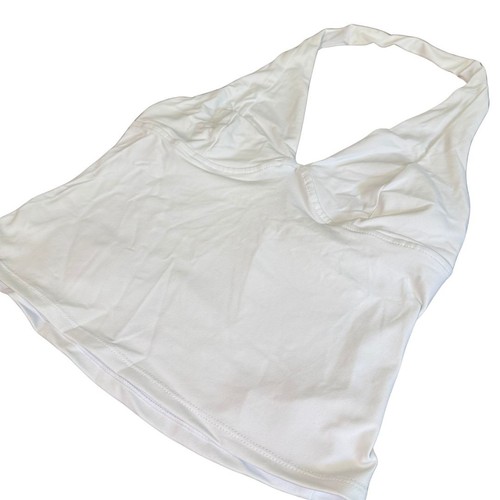 FP FREE PEOPLE ÍNTIMATELY Still Here Halter Top Tejido Profundo V Blanco Nuevo con Etiquetas Mediano - Imagen 4 de 6