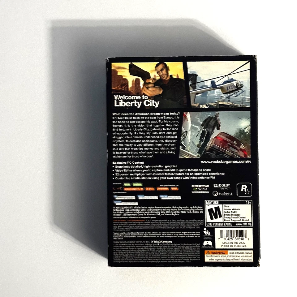 Grand Theft Auto IV (Windows PC, 2008) CIB | EXCELLENT CONDITION | POSTER INCL. - Image 2 of 4