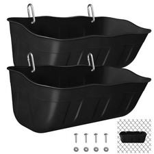 Chicken Feeder Waterer,Hanging Goat Feeders,Feed Trough 3.5 Quart 2 Pack,Hang...