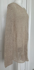 Sarah Pacini Creme Baumwolle Offen Strick Oversize Pullover One Size V. Guter Zustand