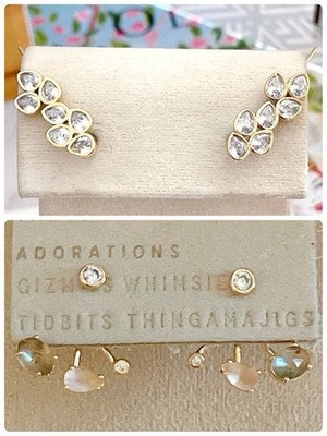 Anthropologie Cubic Zirconia Front-back Ear jackets or Ear Crawlers Earrings