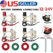 4PCS Car Battery Terminal Connectors Quick Release Disconnect Positive Negative