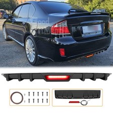 For Subaru Legacy Gt 02-09 Glossy Rear Bumper Diffuser Lip Spoiler W Led Light