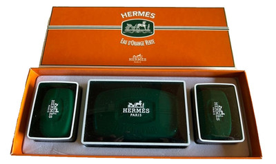 unbenutzte HERMES EAU D'ORANGE VERTE PARFÜMIERTE BADESEIFE MIT BOX Orange Ges...