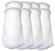 8 Pack - 7 Inch Ring Filter Socks 200 Micron - Aquarium Felt Filter Bags -7 I...