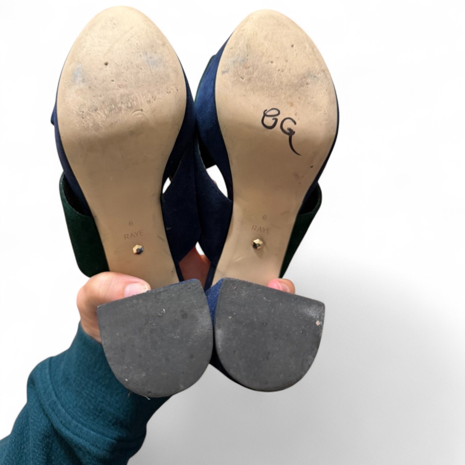 RAYE x Stone Cold Fox Chloe Platform Heels Two-Tone Suede REVOLVE Collab Size 6