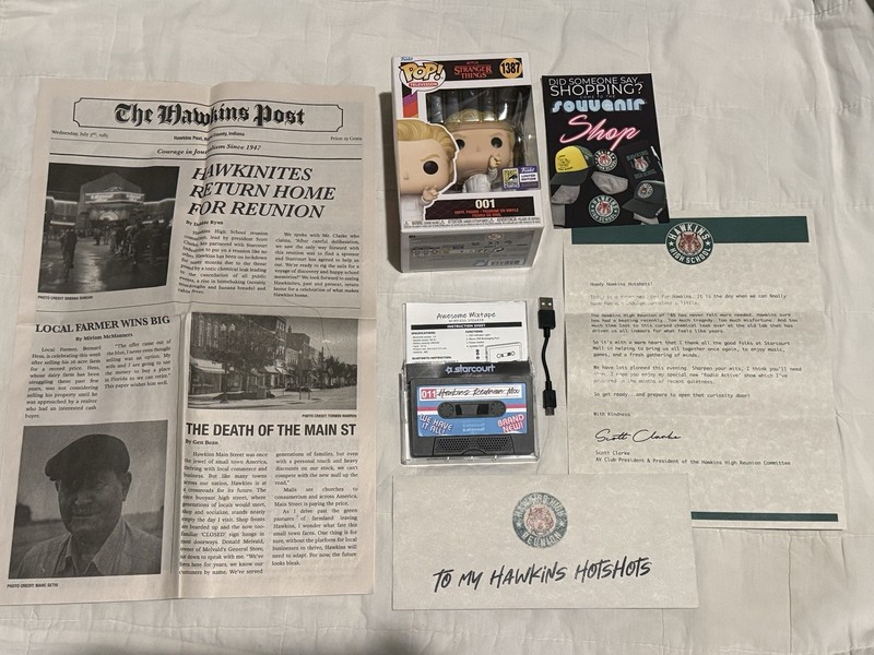 Stranger Things Hawkins Newspaper Letter Mixtape Funko #1387 001 Vecna SDCC 2023