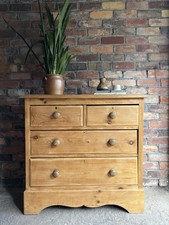 Wood Chest of Drawers 4 Drawer Medium Wood Brown Free Standing 98x45x88cm