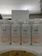 4 New AMBER BLUSH WHITE BARN BATH  BODY WORKS BODY WASH SHOWER GEL