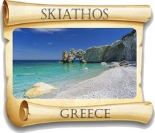 Skiathos Papyrus Aufkleber / Hochauflösender Vinyl Wasserdicht