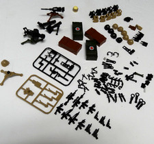 Mixed Lot of 100 Plastic Army Toy Soldier Accessories Multicolored