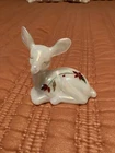 Fenton White Deer/fawn Hand painted With Poinsettia