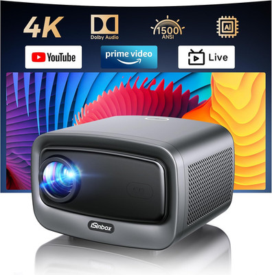 4K Beamer Kompatibel Mit Netflix & Dolby Audio | Isinbox Smart Beamer 1500 ANSI,