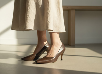 Prada Womens EU 38.5 US 8.5 Brown Leather Pointed Toe Pumps Heels