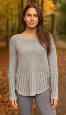Athleta Womens Borealis Cable Knit Sweater Size M Merino Wool Blend Pullover