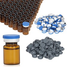 100Pcs 3ml/5ml/10ml Amber Glass Vials Headspace Vials w/ Flip Caps Sample Vials