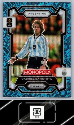 2026 Panini Prizm World Cup Monopoly #4 Gabriel Batistuta Boardwalk Blue Prizm
