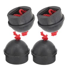 4pcs Cue Chalk Holders Rubber With Cord For Billiard Pool Black 