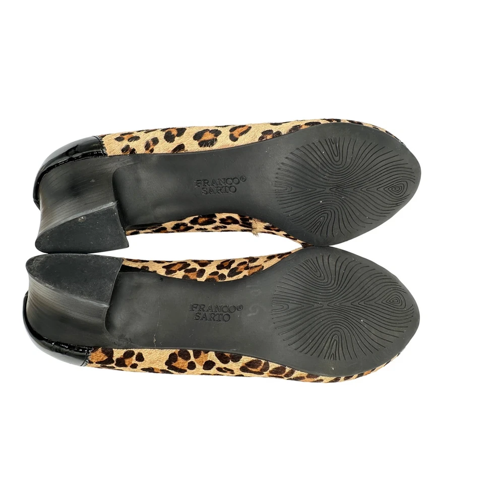 Tacones Franco Sarto L-Notion estampado de leopardo piel real punta abierta talla 8M Foto 3 de 4