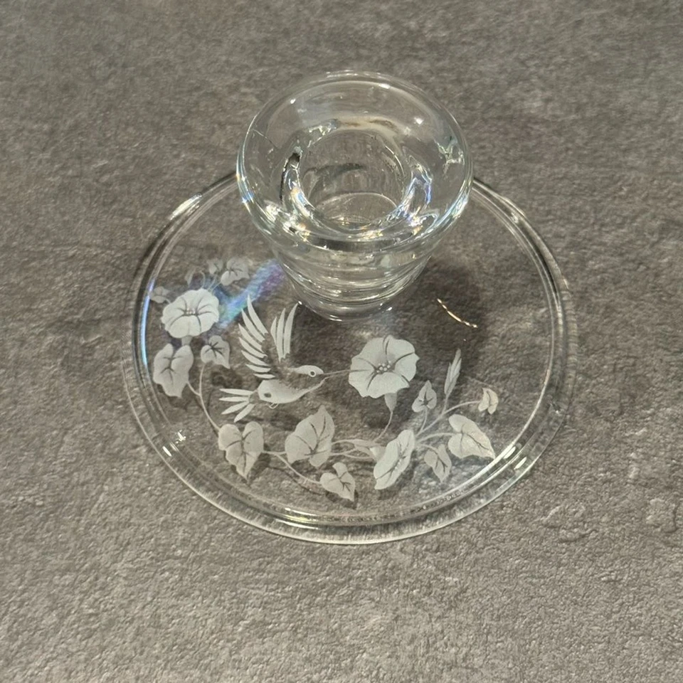 Candelabro vintage años 80 Avon Hummingbird 24% cristal plomo Foto 3 de 4