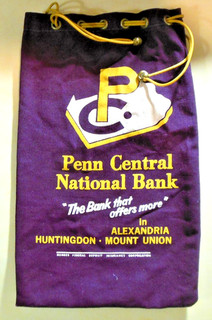 Cloth (purple) Money Bag Penn Central National Bank Alexandria Huntingdon PA