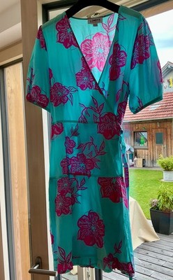 Damen Wickelkleid Joop Kleid Kurzarm 40/42 M LOOKS Wolfgang Sommerkleid Blumen
