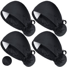 Satin Lined Scrub Caps Women Nurse Surgical Hat with Buttons Ponytail Working...