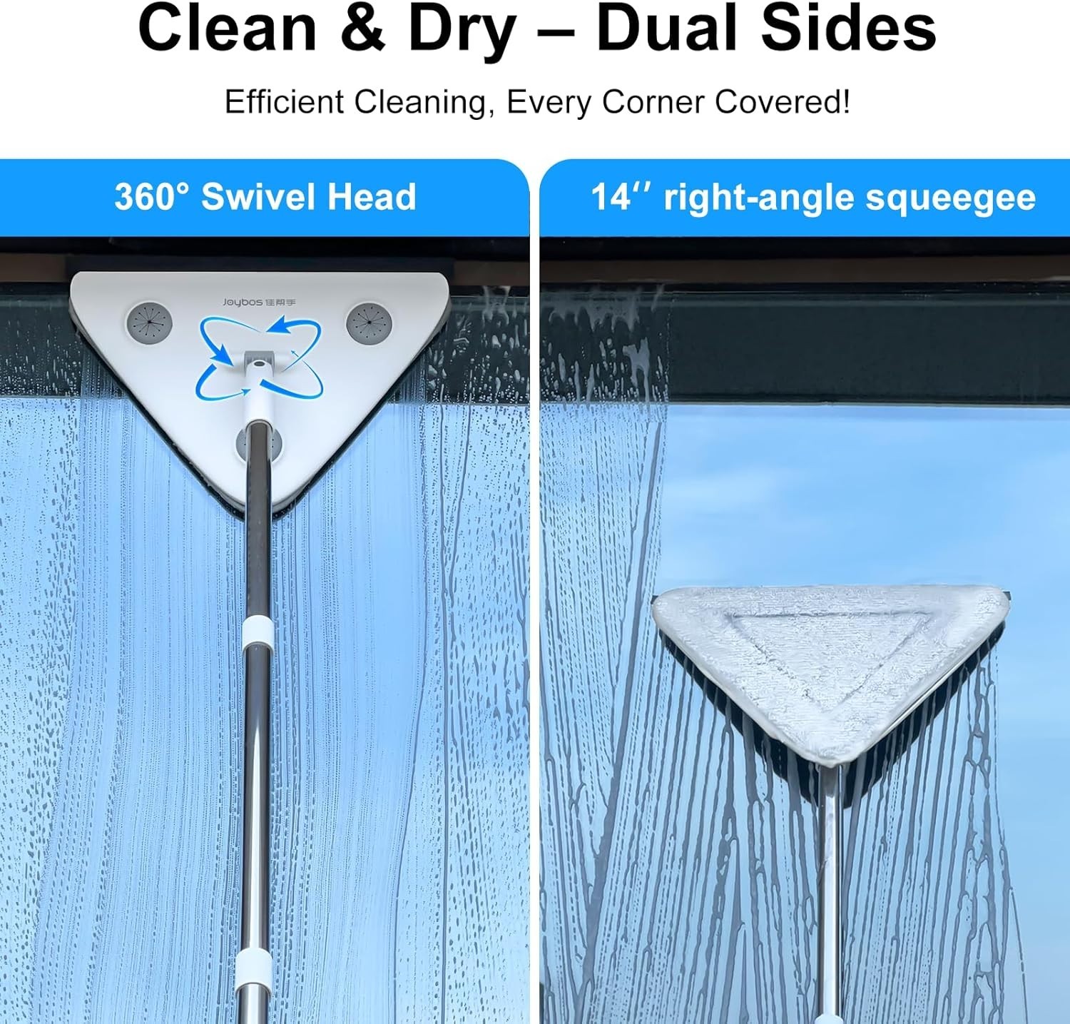 78'' 3 in1 Professional Window Squeegee & Wall Mop : Window Cleaning Kit with...