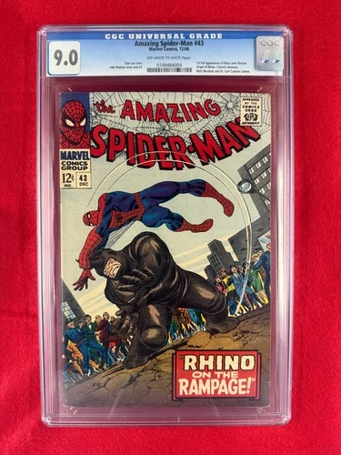 The Amazing Spider-Man #43 CGC 9.0 (Marvel Comics December 1966) RHINO