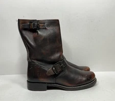 Frye Veronica Engineer Brown Distressed Leather Boots Womens Sz 7 B 77511 Biker