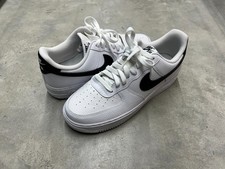 Nike Air Force 1 '07 Low White Black Pebbled Leather Men's 9 CT2302 100 - Used