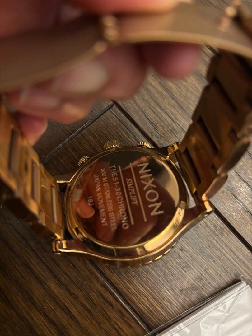 NIXON 51-30 Chrono Analog Watch Pink Gold Battery Operated Used image 5