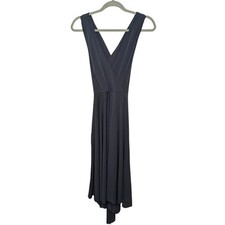 ANN TAYLOR Women's Size 6 Dark Blue V Neck Sleeveless Midi Length Dress NWT