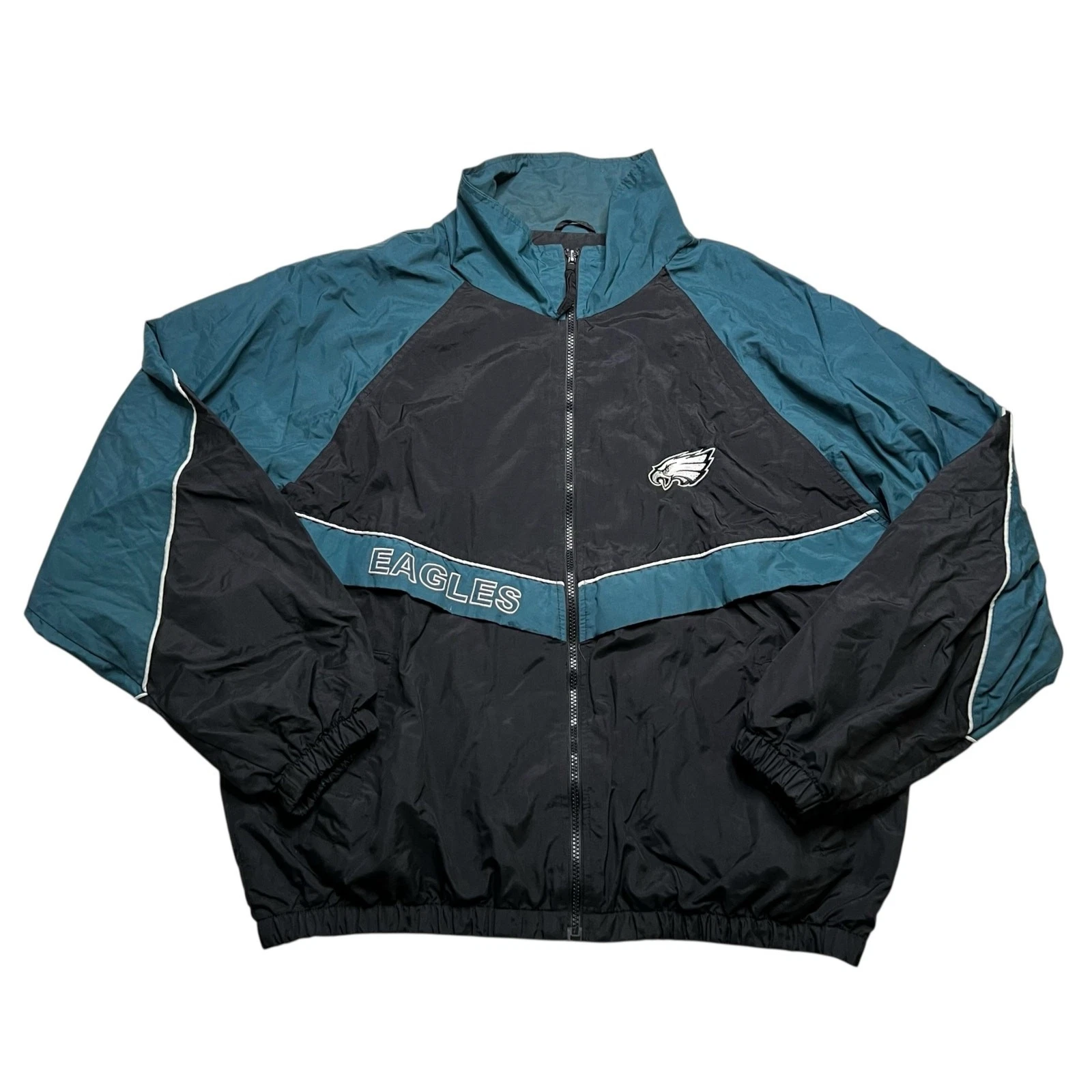 Vintage 90's Philadelphia Eagles Zip Up Windbreaker Jacket Men’s Sz XL Y2K