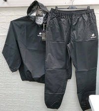 New HotSuit Sauna Suit Sweat Sauna Gym Workout Jacket/Pant Set Black Size 4XL