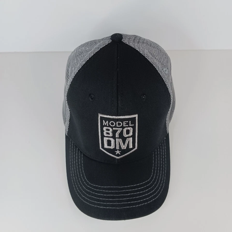 Remington Gun Makers Model 870 DM Black And Gray Trucker Mesh Snapback Hat Cap - Image 2 of 4